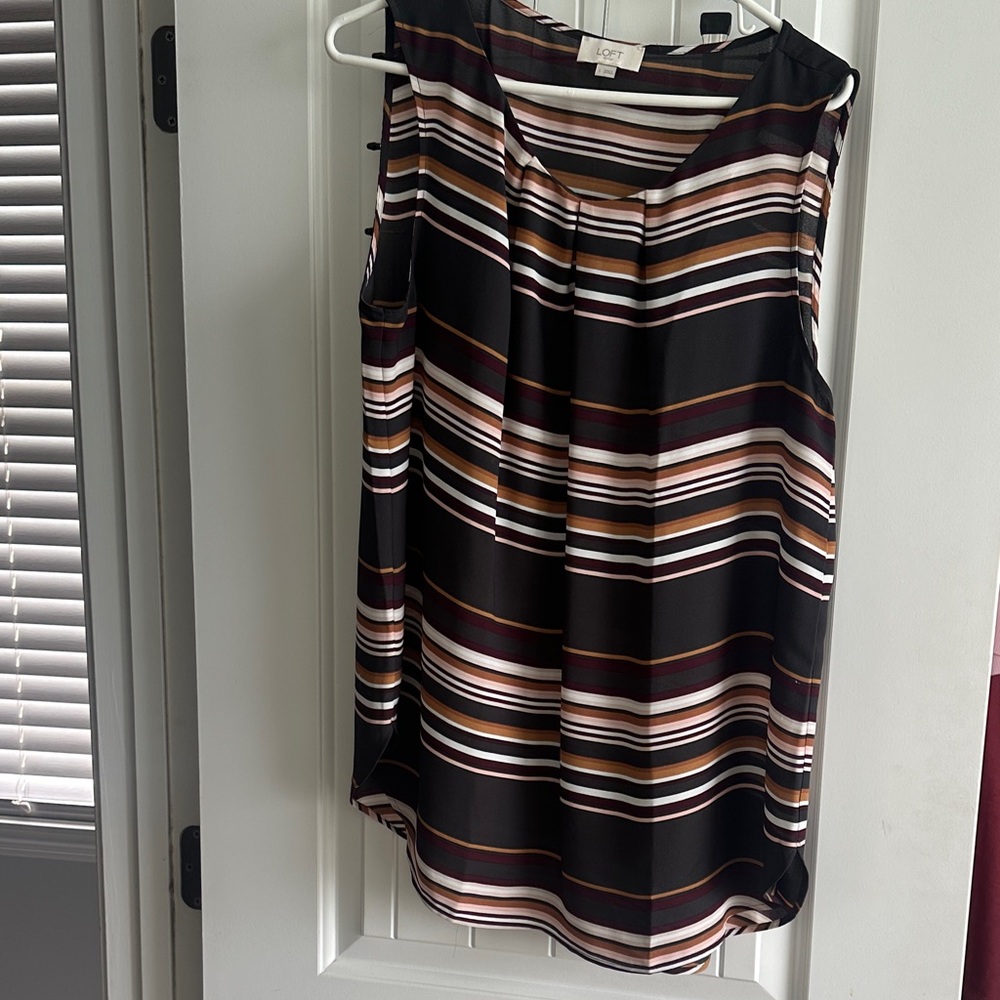 LOFT Multicolor Striped Sleeveless Top